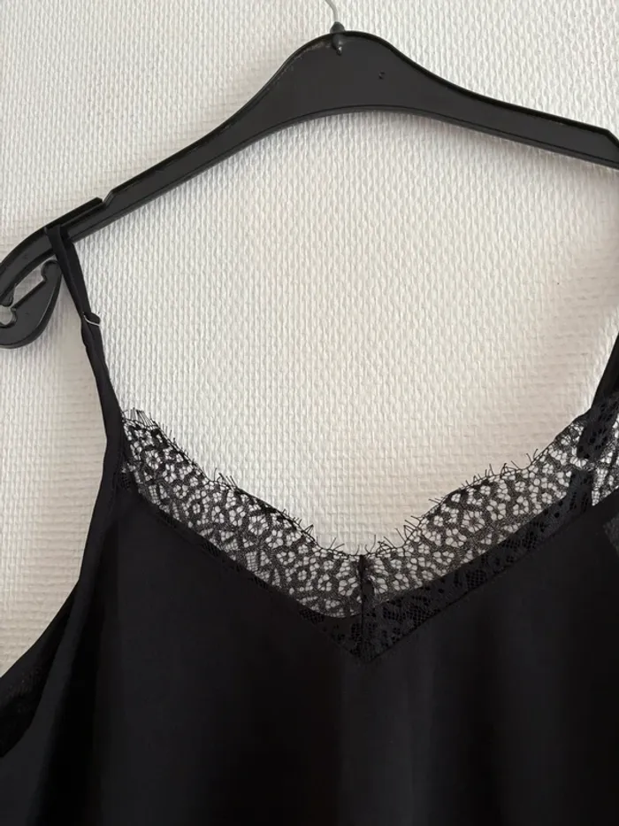 Débardeur fluide à dentelle - noir - photo numéro 2