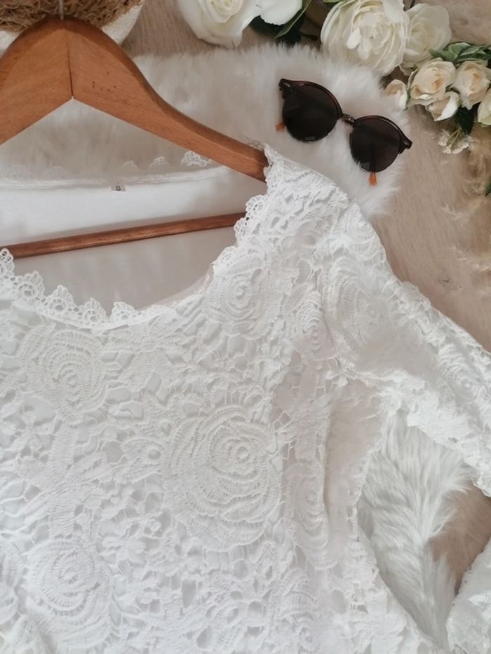 Jolie blouse dentelle bohème taille S - photo numéro 2