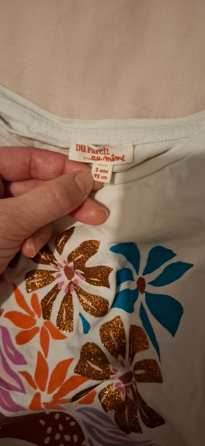 T-shirt blanc   2 ans DPAM - photo numéro 5