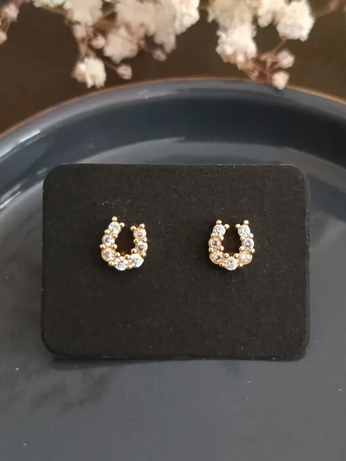 Boucles d'oreilles fer à cheval dorées