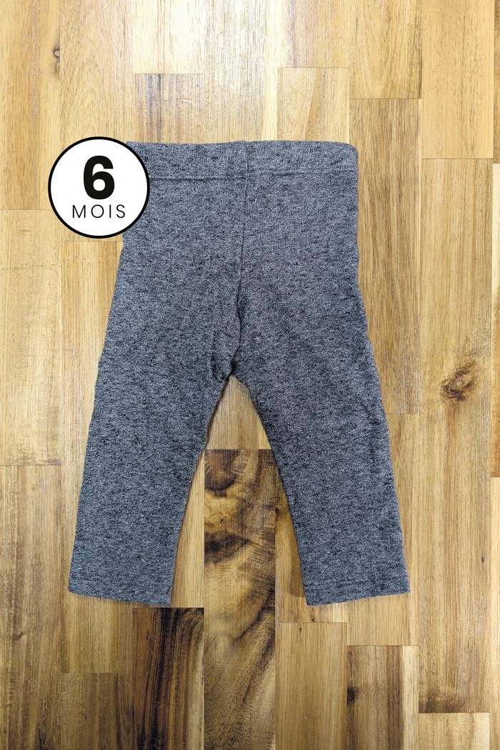 Legging Gris - Bouton coeur - Bébé fille 6 mois - photo numéro 2