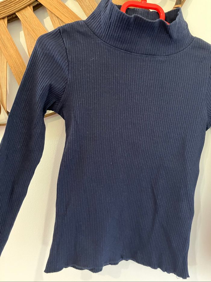 Sous pull côtelé marine taille 6 ans DPAM - photo numéro 2