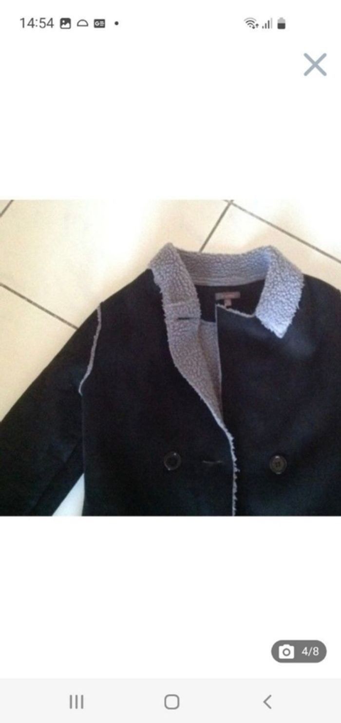Manteau noir imitation peau 10 ans - photo numéro 4