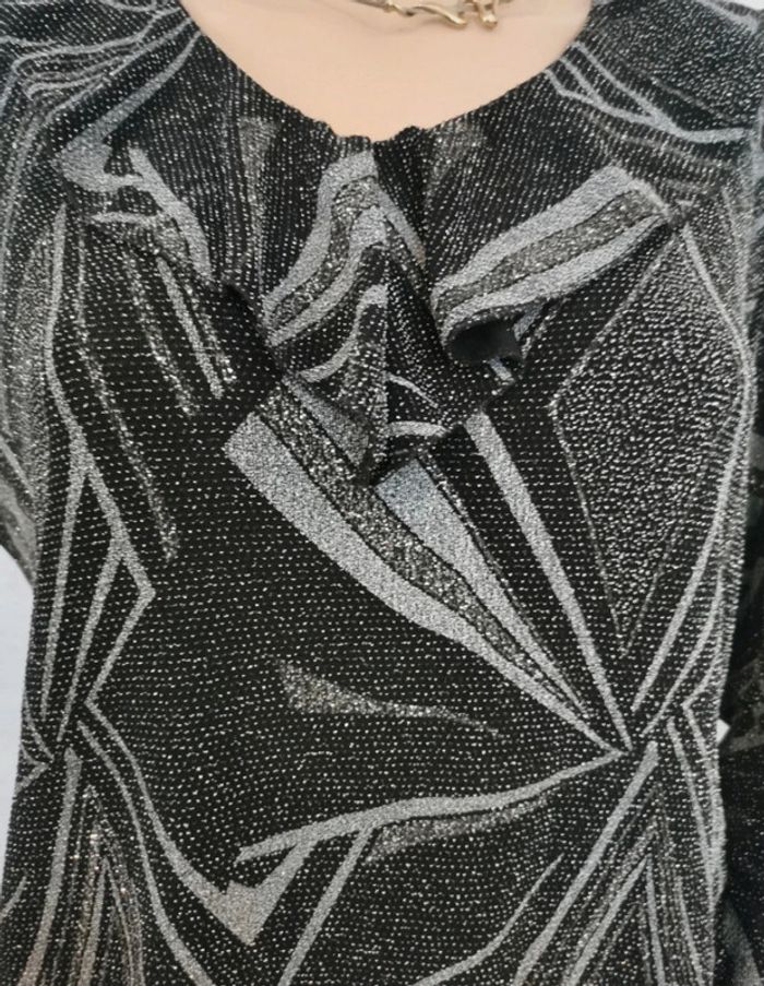 Blouse. Noir et argent. Taille 42.Fafa Mod Paris - photo numéro 4