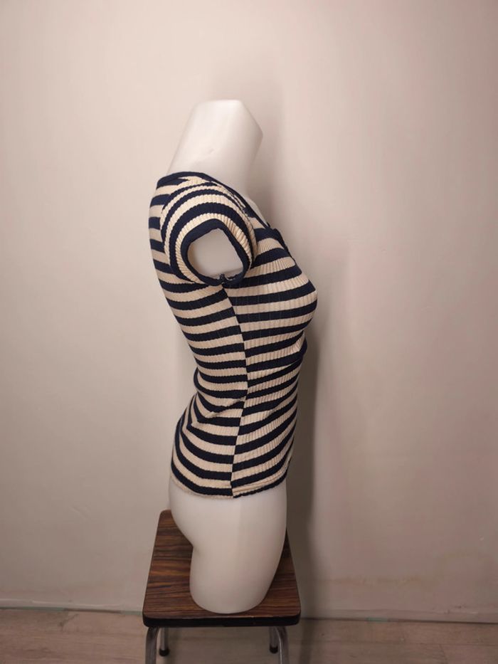 T-shirt Loona Femme Taille 1 Beige-bleu - photo numéro 5