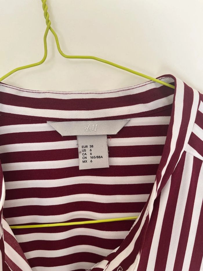Chemise rayée bordeaux - photo numéro 4