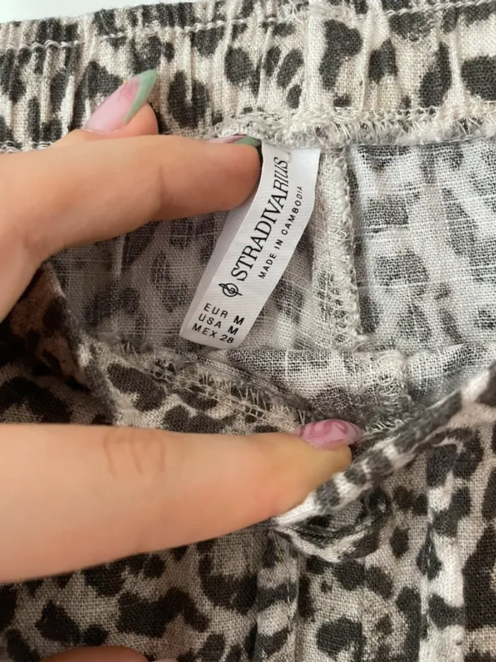 pantalon léopard effet lin taille haute - photo numéro 5