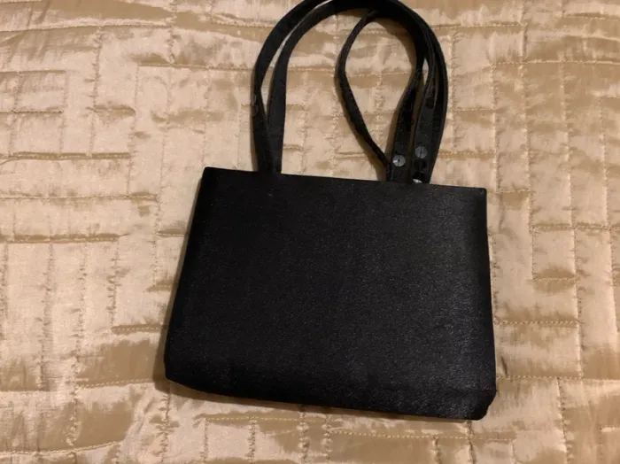 Double Sac à main en satin noir - photo numéro 5