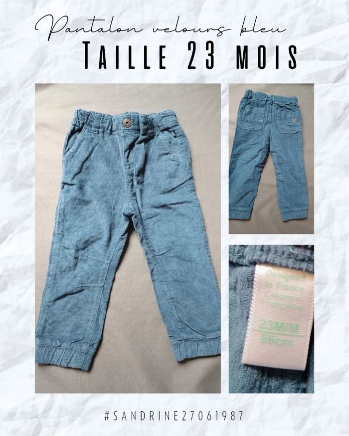 Pantalon bleu velours