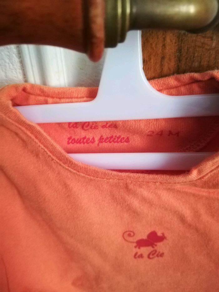 T shirt orange neuf la compagnie des petits - photo numéro 3