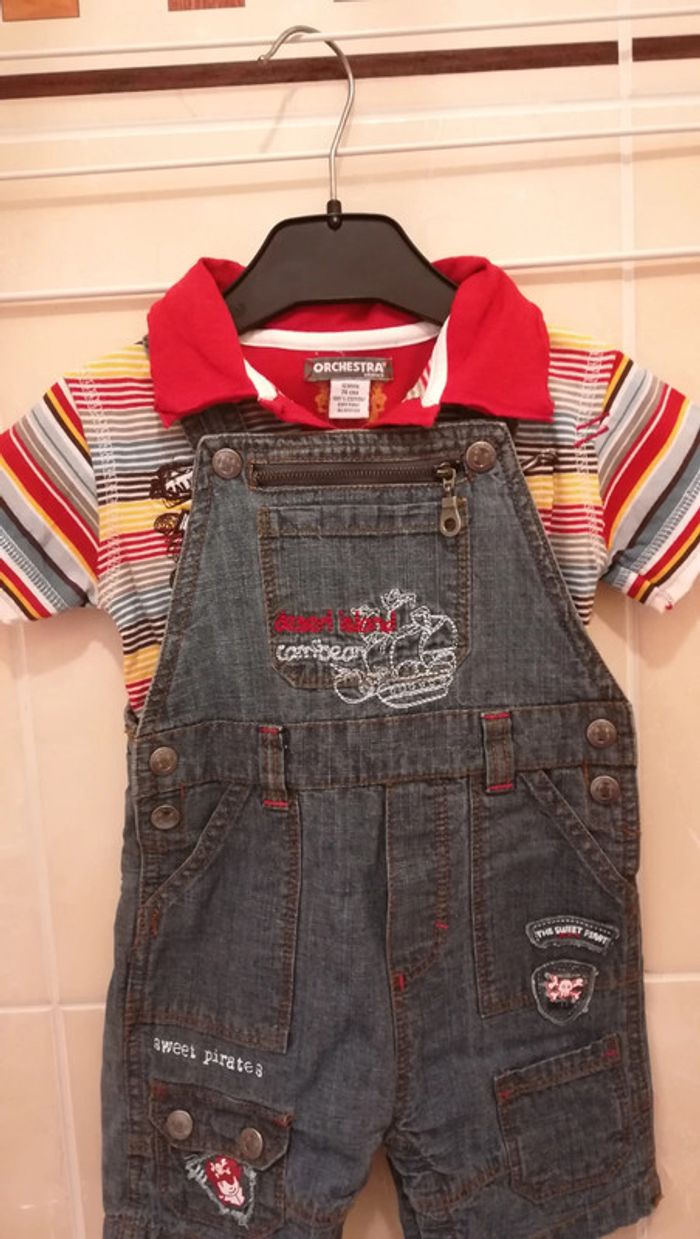 Ensemble salopette T12 mois - V92B - photo numéro 3