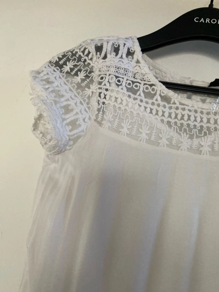 Robe blanche dentelle, marque Beckaro 12 ans XS, 152 cm. - photo numéro 2