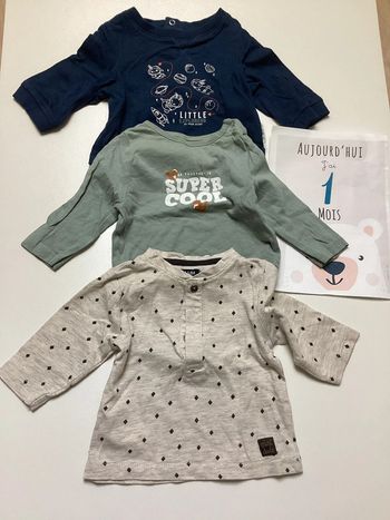 Tee-shirts manches longues 1 mois