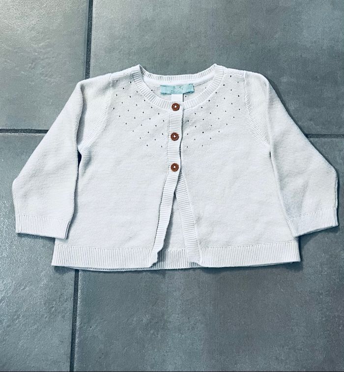 Gilet  bébé fille 100% coton Obaïbi 6 mois