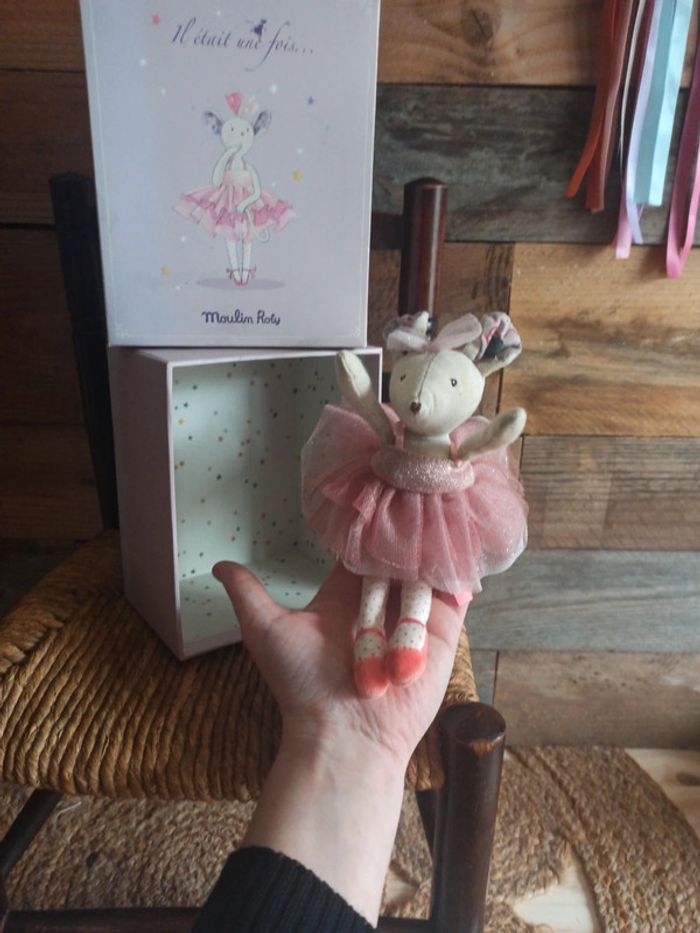 peluche petite souris danseuse moulin roty tbe - photo numéro 4