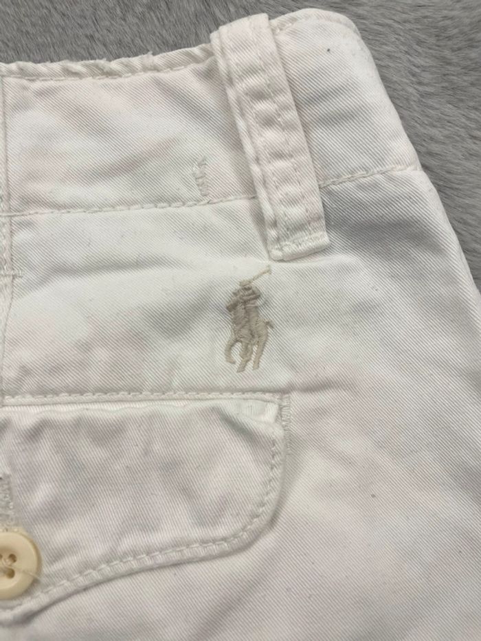 Short Polo Ralph Lauren blanc logo crème - Taille 30 - photo numéro 4