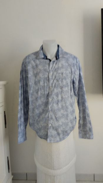 Chemise manches longues coupe ajustée bleu Armand Thiery taille XL