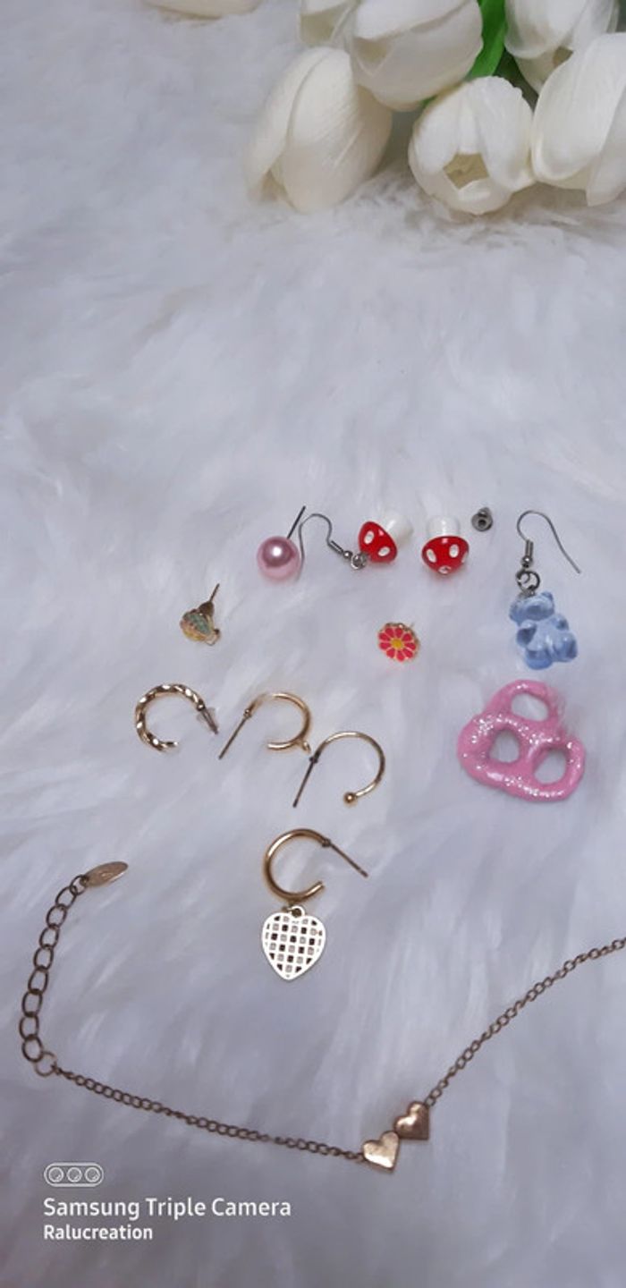 💟Lot accessoires bijoux boucles d'oreilles bracelet - photo numéro 4