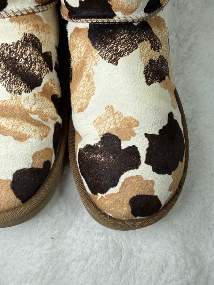 Bottines fourrées motif vache beige/marron - photo numéro 8