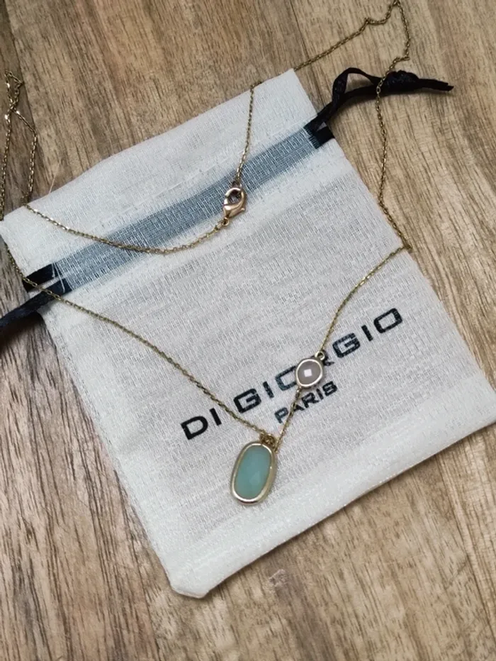 🍡 collier pierre semi précieuse plaqué or 18k 🍭