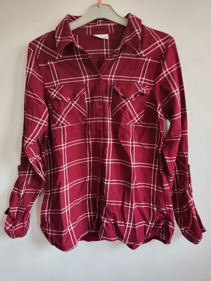 Chemise bordeaux à carreaux – Taille S – Noisy May