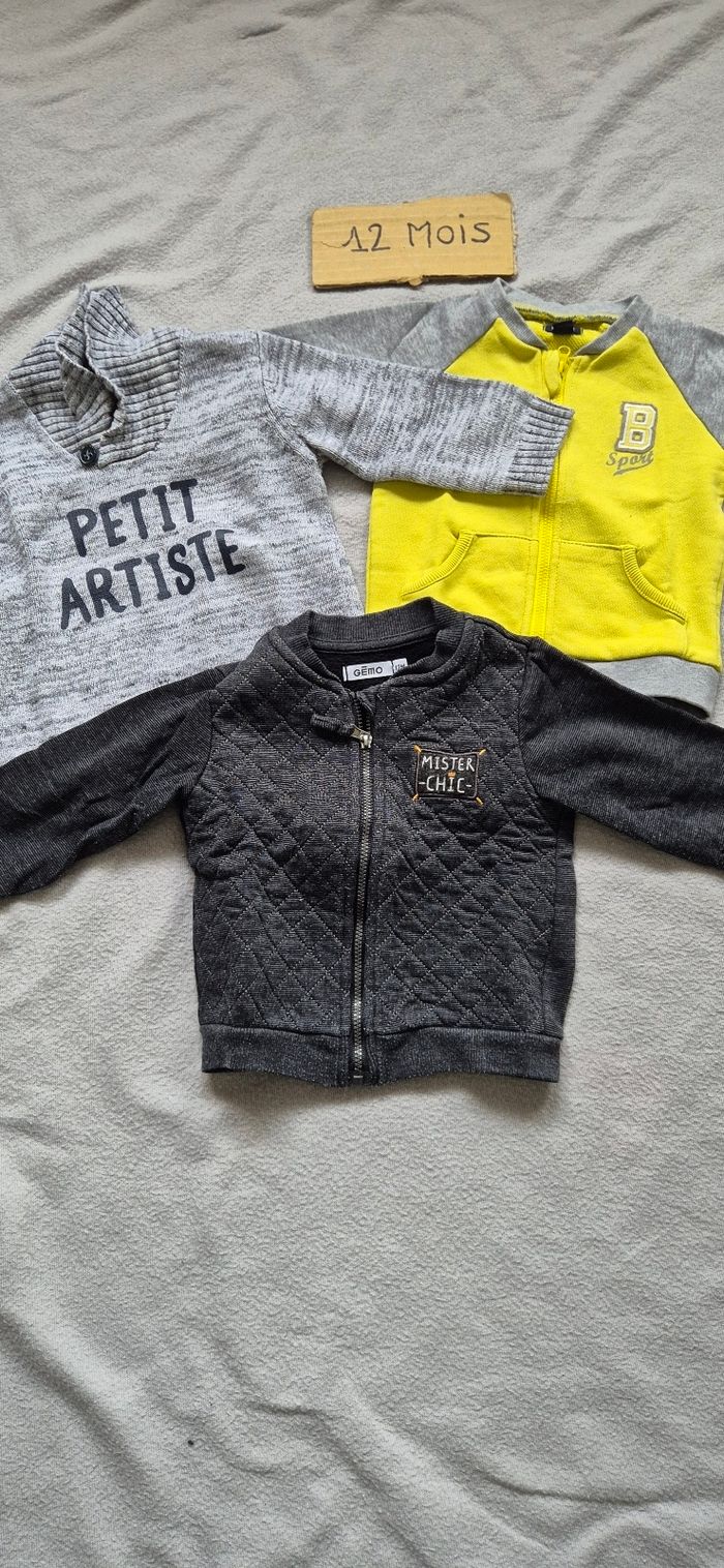 Lot gilets pull 12 mois