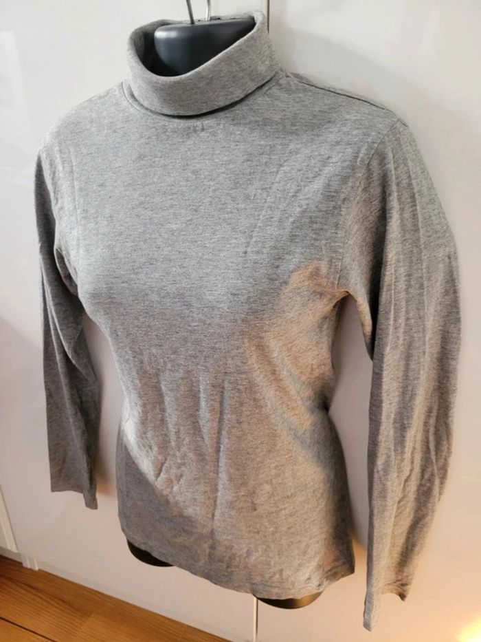 Tee shirt col roulé gris CFK 14 ans ski surf - photo numéro 6