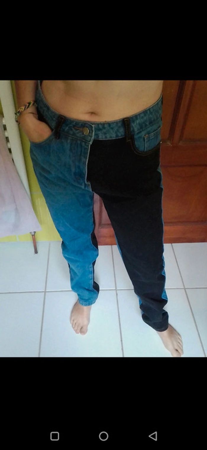 Jeans femme noir et bleu Shein - photo numéro 3