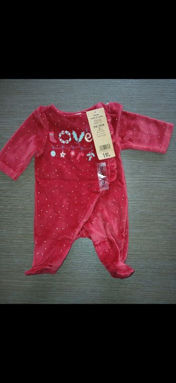 Pyjamas en velours fille tape a l'œil naissance 0 mois