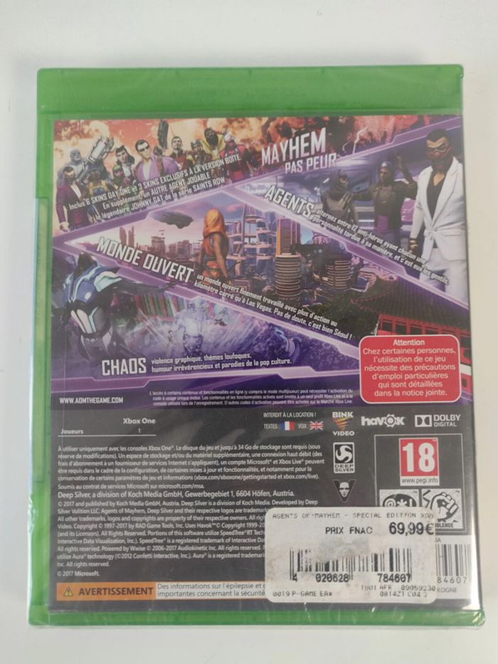 Jeu Xbox One Agents Mayhem   sous blister jamais déballé - photo numéro 2