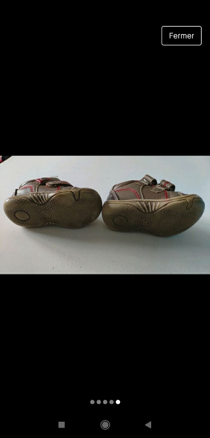 Chaussures marron à scratch taille 20 - photo numéro 5
