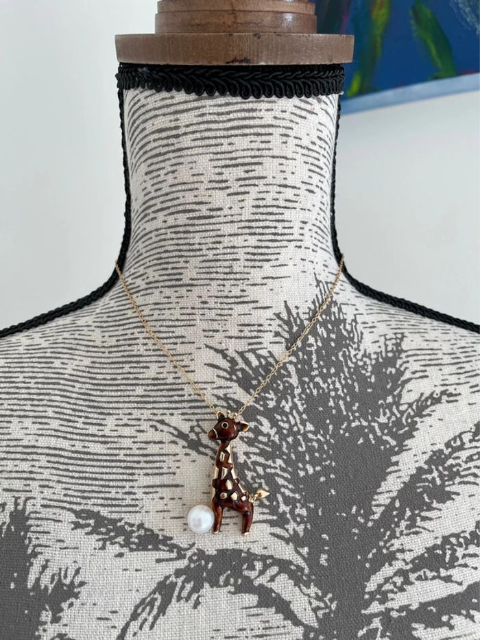 Collier fantaisie doré « Girafe » - photo numéro 2