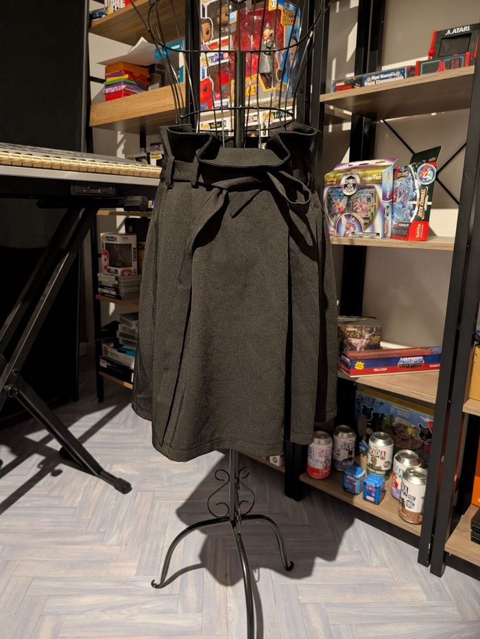 Jupe Noire Chic Taille Haute à Nouer Morgan Taille 34)