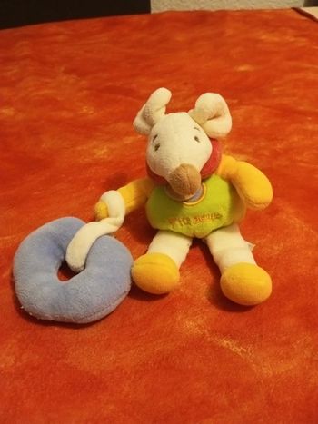 Souris p'tit doux avec anneau de Doudou et Compagnie