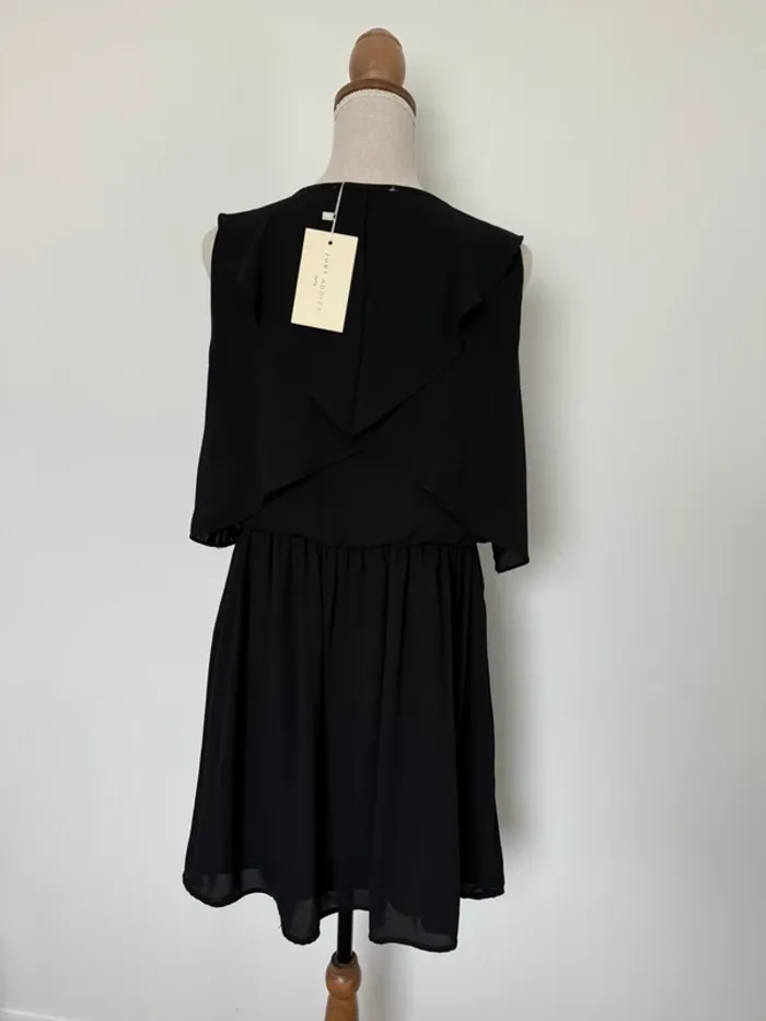 Robe tunique noir neuf Kleid dress Vestido Vestito jurk jumpsuit femme volant mujer donna woman - photo numéro 4