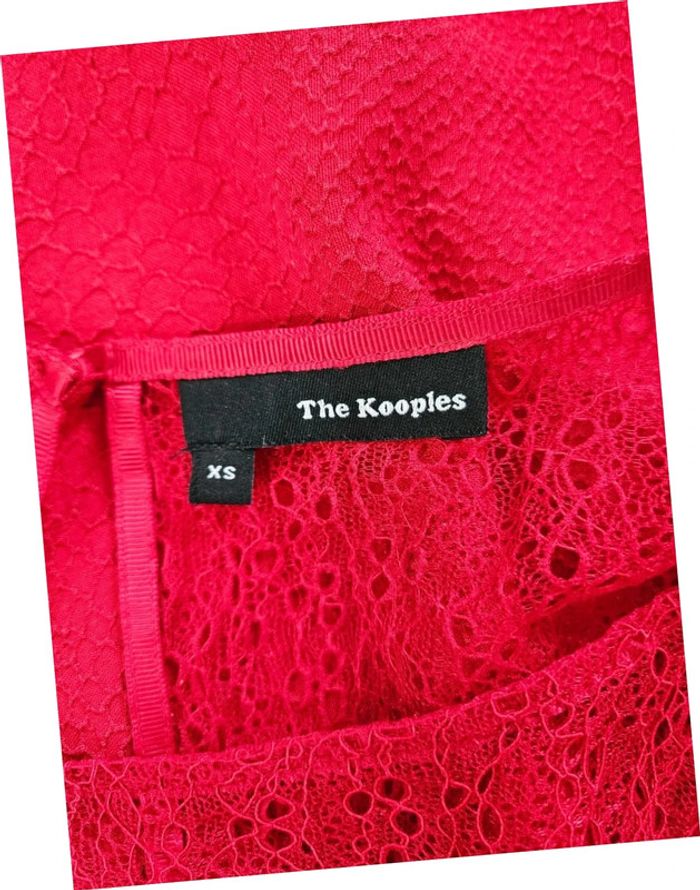 Robe rouge à dentelle The Kooples taille XS - photo numéro 3