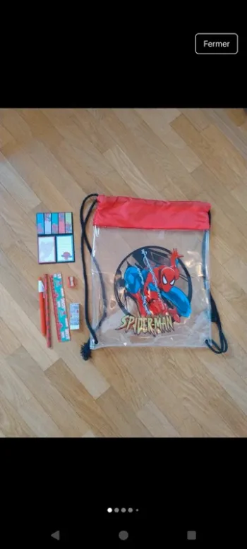Sac à dos Spiderman avec fournitures scolaires