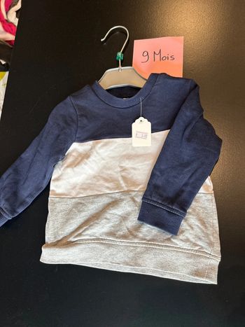 Sweat bleu blanc gris