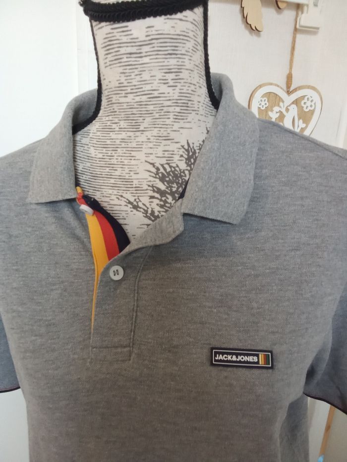 Polo gris home taille L jack and jones - photo numéro 3