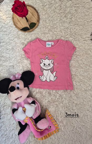 T shirt rose Marie 3mois