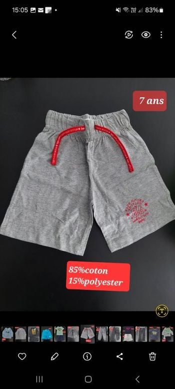 Short gris garçon 7ans