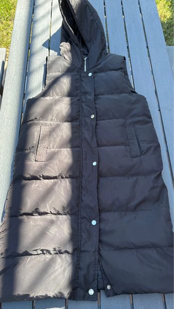 Doudoune longue sans manches noir femme taille S