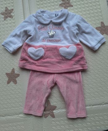 Ensemble velours bébé fille 3 mois