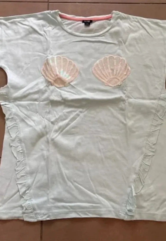 T short turquoise enfant fille taille 12 ans Kiabi