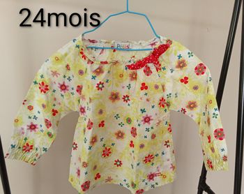 Blouse fleurie manches longues 24 mois 