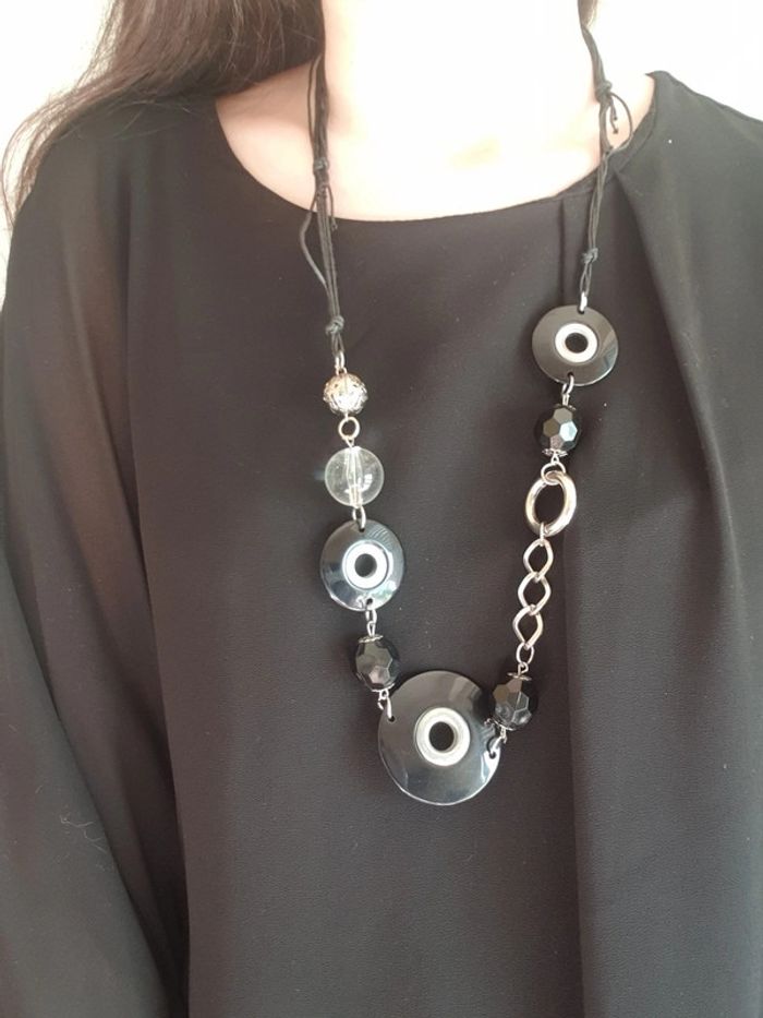 Collier cordon réglable noir - photo numéro 2
