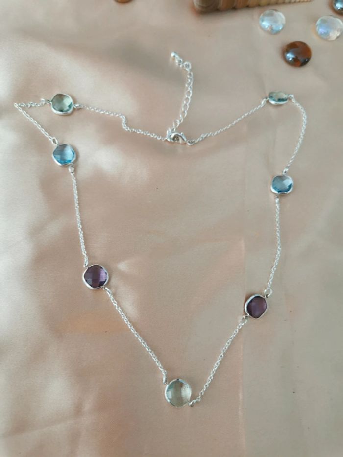 Collier. Bleu turquoise. Mauve. Avon - photo numéro 2