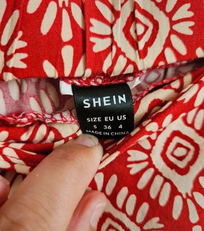 Pantalon léger rouge et blanc taille S - photo numéro 3