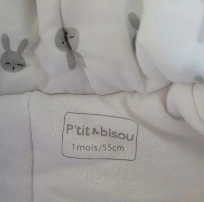 Combinaison pilote mixte blanche neuve 1 mois p'tit bisou - photo numéro 6