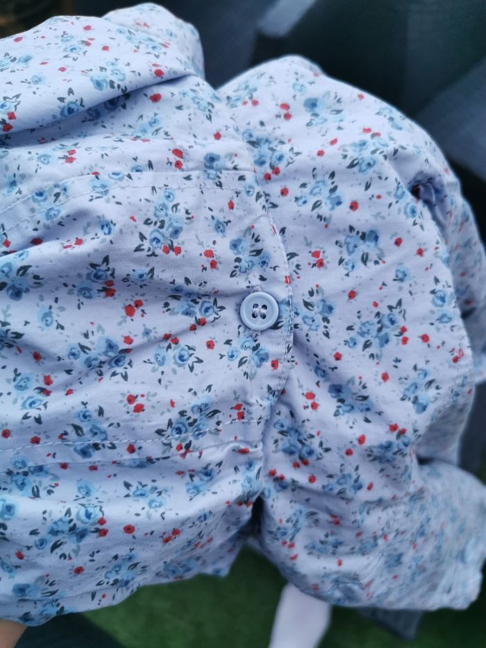 Trench court bébé fille bleu motif liberty 18 mois boutchou excellent état - photo numéro 7